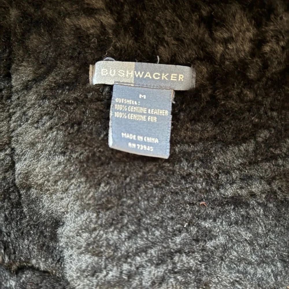 Bushwacker Genuine Suede Leather Sheepskin Lined Black Jacket Women’s Medium